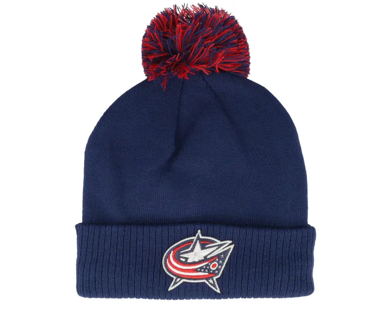 Adidas Columbus Blue Jackets NHL Cuffed Beanie Navy Blue Pom online