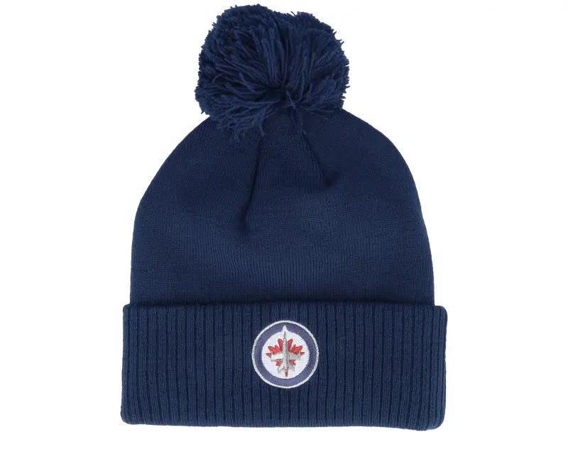 Adidas Winnipeg Jets NHL Cuffed Beanie Navy Blue Pom online