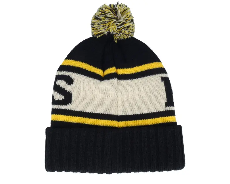 American Needle Boston Bruins Pillow Line Knit Black/Ivory/Gold Pom online