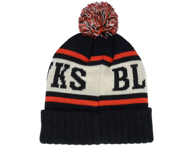 American Needle Chicago Blackhawks Pillow Line Knit Black/Ivory/Red Pom online