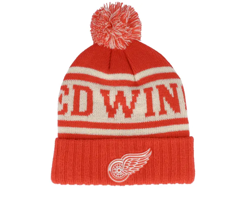 American Needle Detroit Red Wings Pillow Line Knit Red/Ivory Pom online