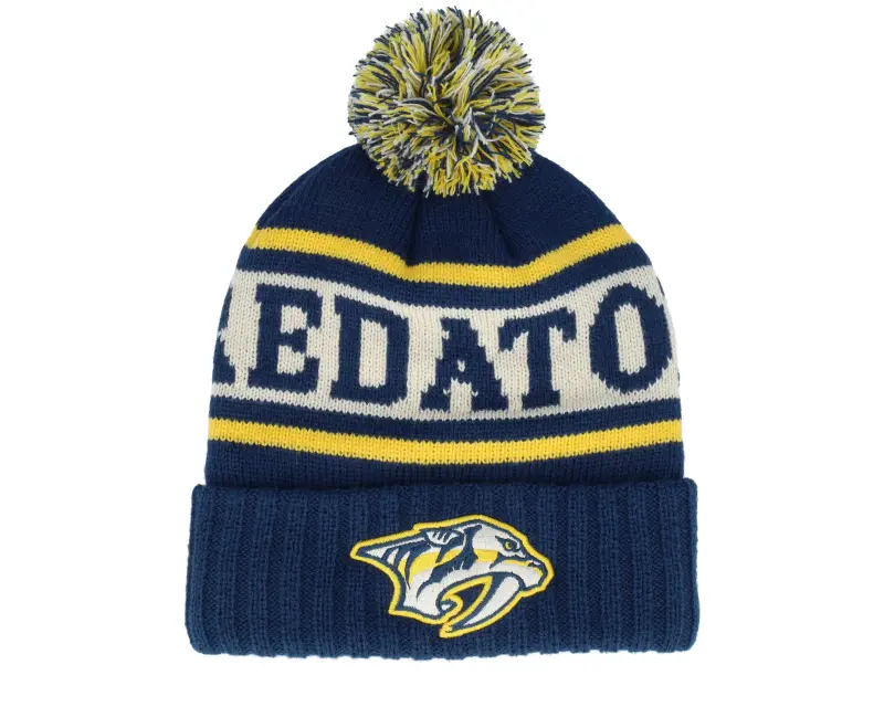 American Needle Nashville Predators Pillow Line Knit Navy/Ivory/Gold Pom online