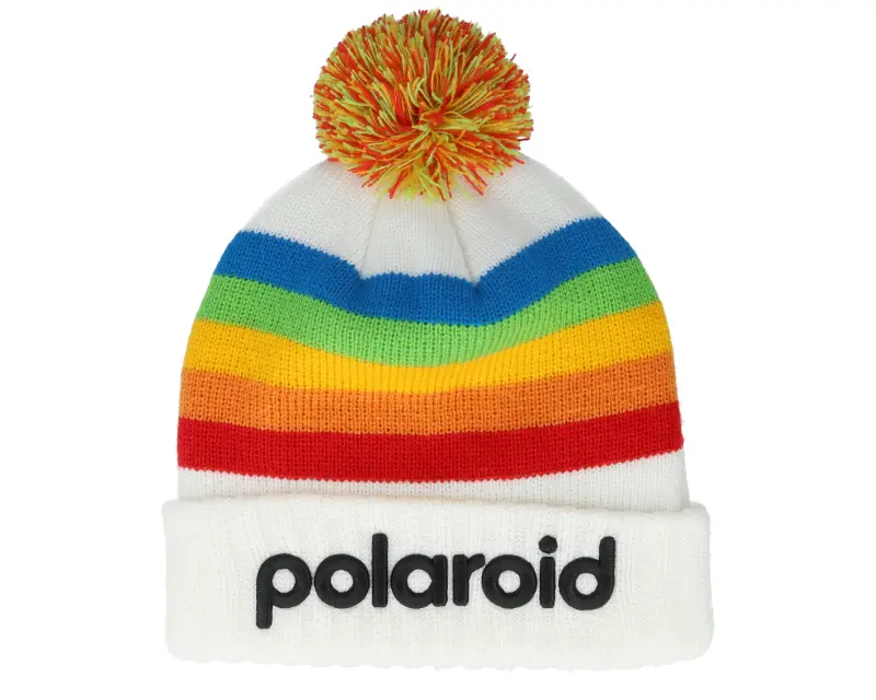 American Needle Polaroid Pillow Line Knit White/Multi Pom online