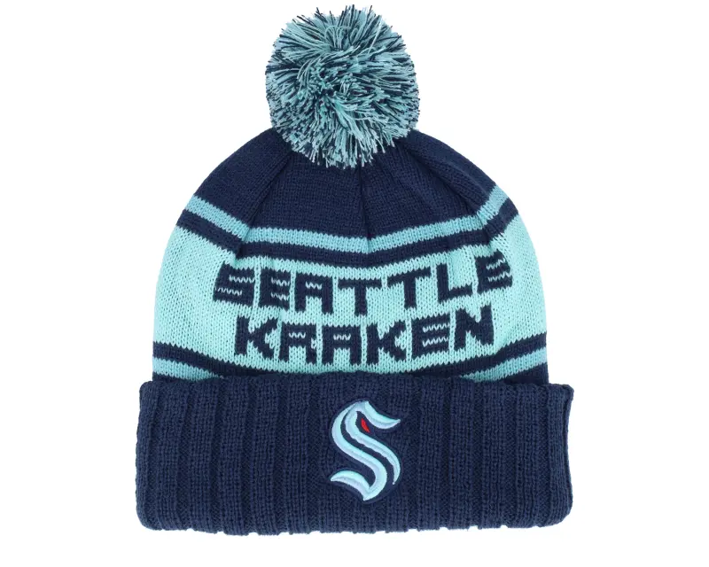 American Needle Seattle Kraken Pillow Line Knit Navy/Teal/Blue Pom online