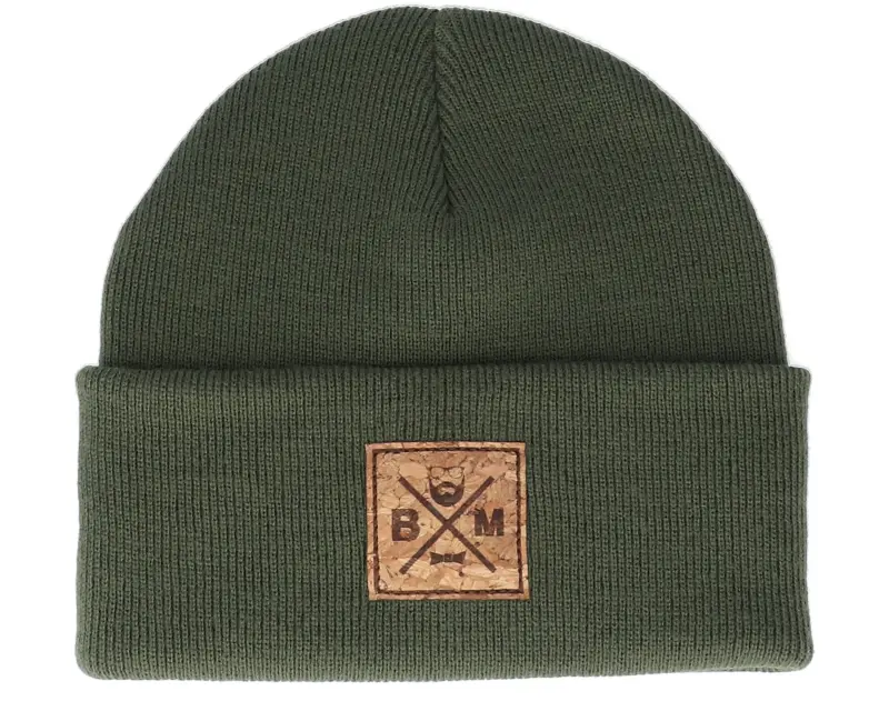 Bearded Man Bm Cross Patch Olive Green Beanie online