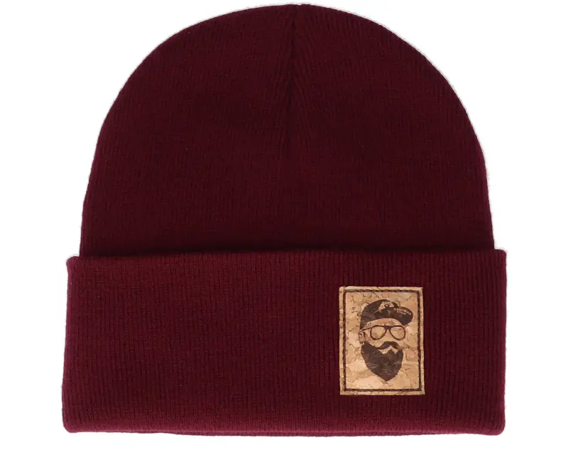 Bearded Man Cap Man Patch Burgundy Beanie online