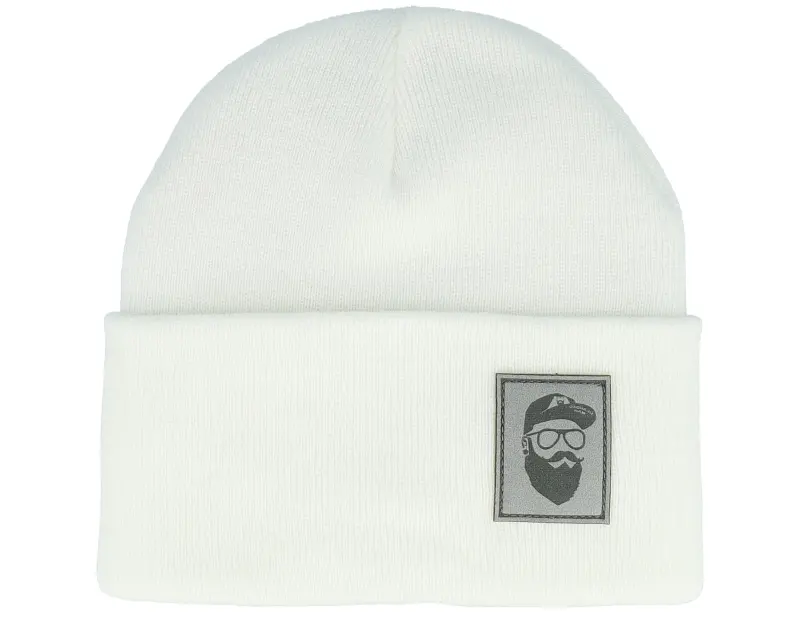 Bearded Man Cap Man Patch White Beanie online