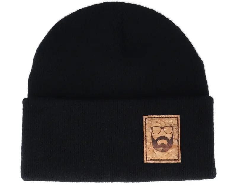 Bearded Man Logo Patch Black Beanie online