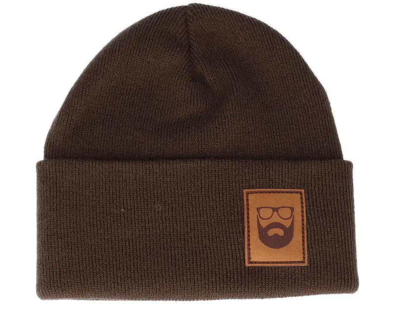 Bearded Man Logo Patch Chocolate Brown Beanie online