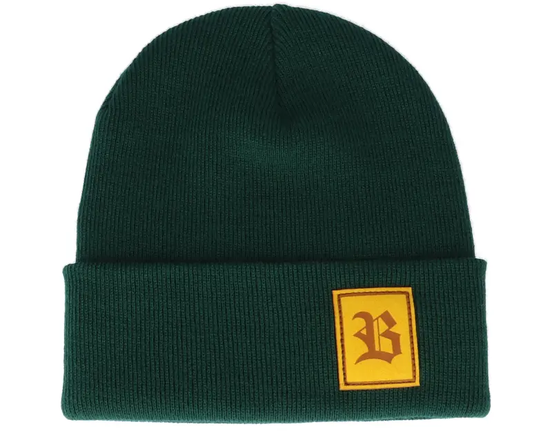 Bearded Man Old English B Patch Bottle Green Beanie online