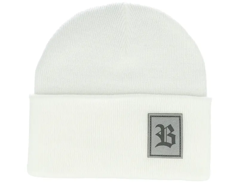 Bearded Man Old English B Patch White Beanie online