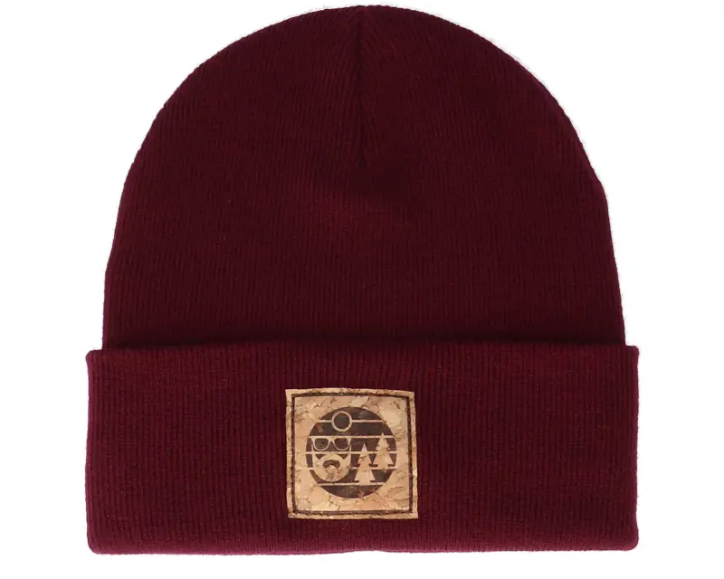 Bearded Man Sunset Logo Patch Burgundy Beanie online