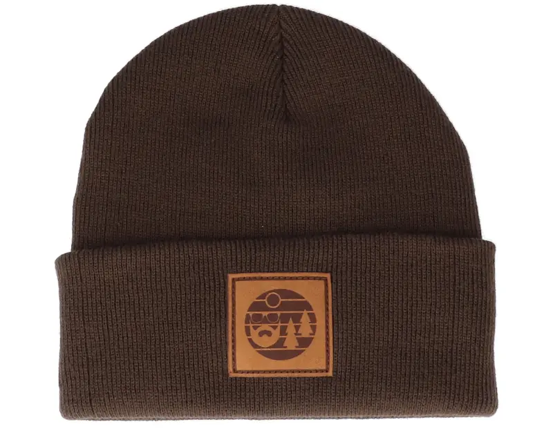 Bearded Man Sunset Logo Patch Chocolate Brown Beanie online
