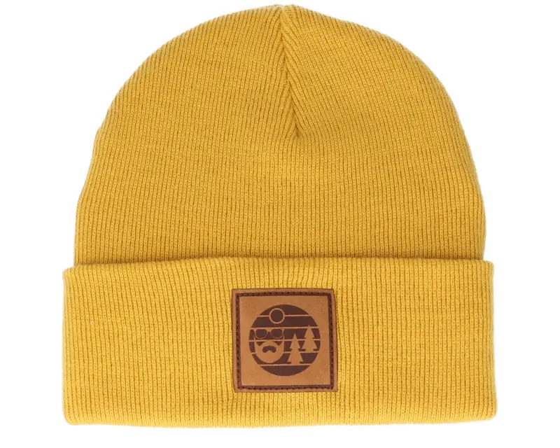 Bearded Man Sunset Logo Patch Mustard Beanie online