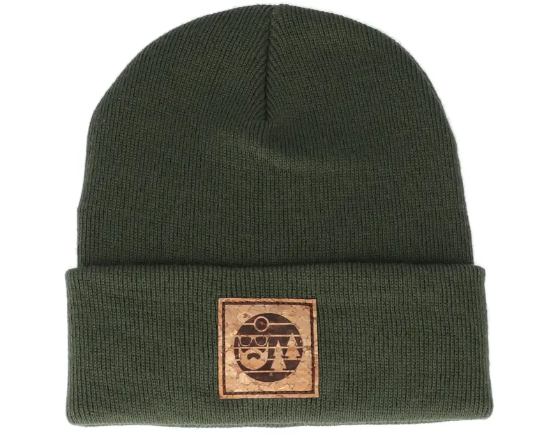 Bearded Man Sunset Logo Patch Olive Green Beanie online