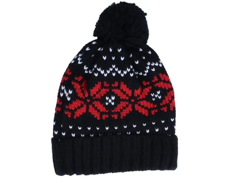 Beechfield Fair Isle Snowstar® Beanie Black/Classic Red/White Pom online