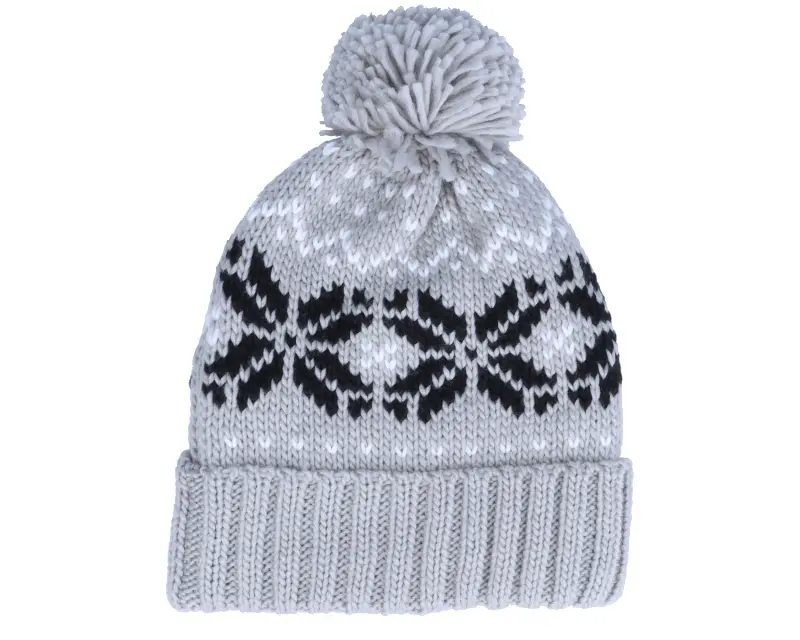 Beechfield Fair Isle Snowstar® Beanie Light Grey/Black/Off White Pom online