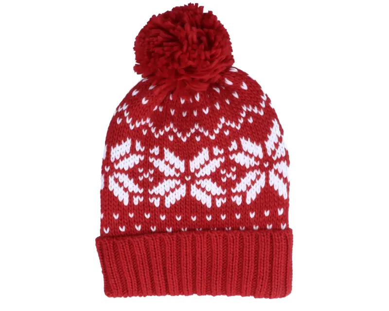 Beechfield Fair Isle Snowstar® Beanie Red/White Pom online