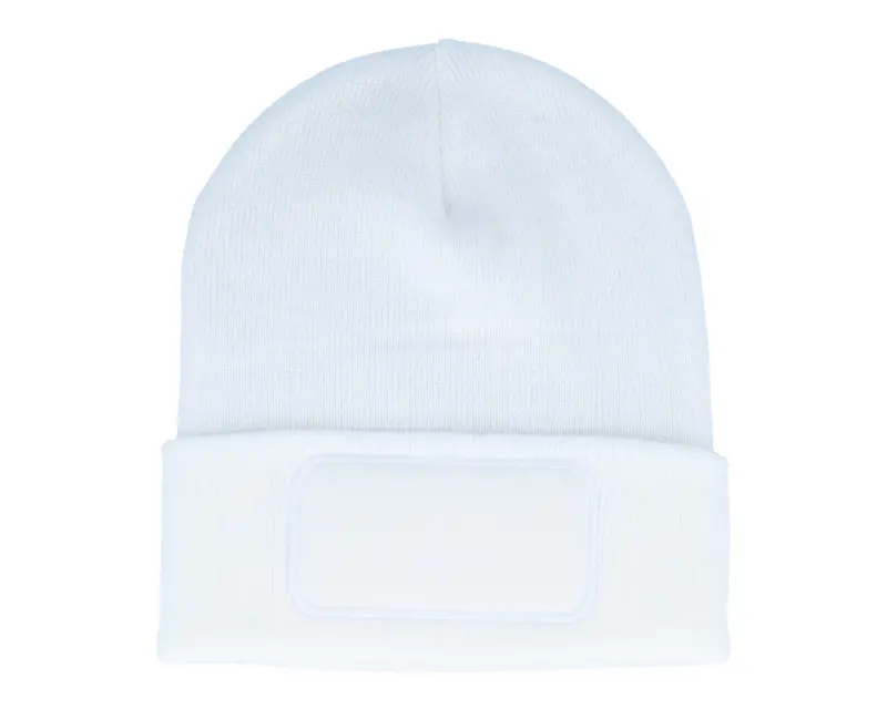 Beechfield White Original Patch Beanie Cuff online