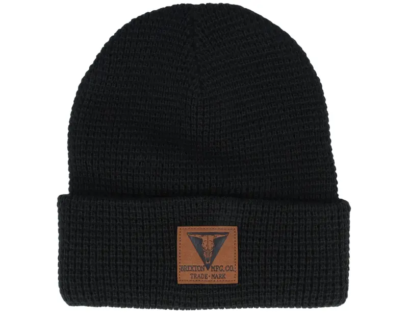 Brixton Galveston Waffle Knit Beanie Black Cuff online