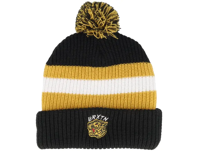 Brixton Kit Pom Beanie Black/Off White/Bright Gold Pom online