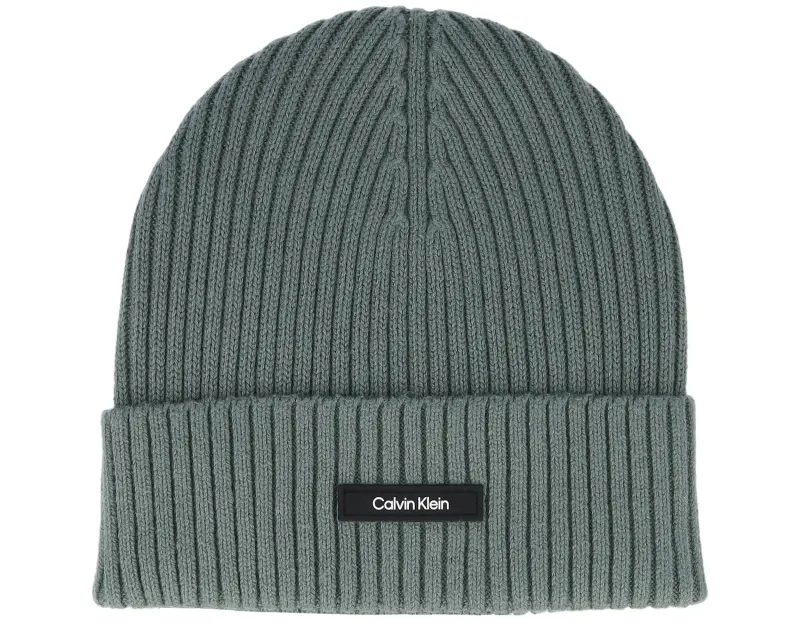 Calvin Klein Classic Cotton Rib Beanie Dark Forest Cuff online
