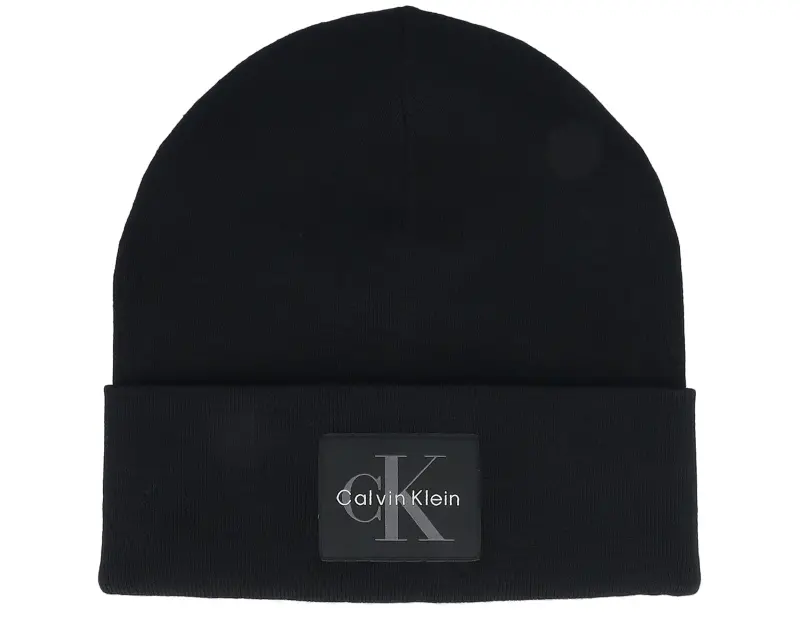 Calvin Klein Monologo Patch Beanie Black Cuff online