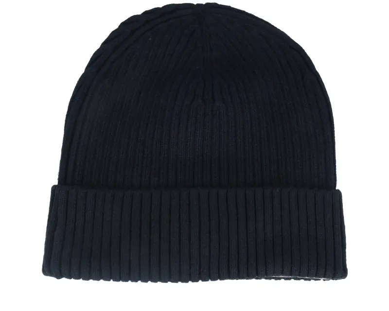 Calvin Klein Patch Chunky Rib Cotton Beanie Black Cuff online
