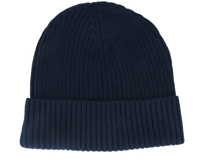 Calvin Klein Patch Chunky Rib Cotton Beanie Dark Sapphire Cuff online