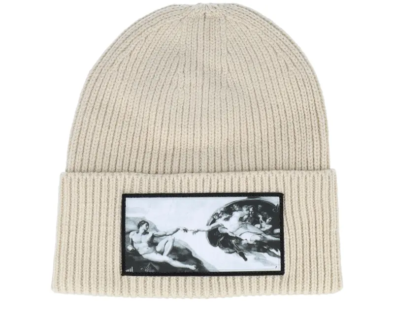 Calza Pennello Creation Of Adam Beanie Oatmeal Oversized Cuff online