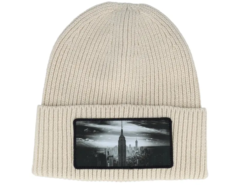 Calza Pennello New York Skyscraper Beanie Oatmeal Oversized Cuff online
