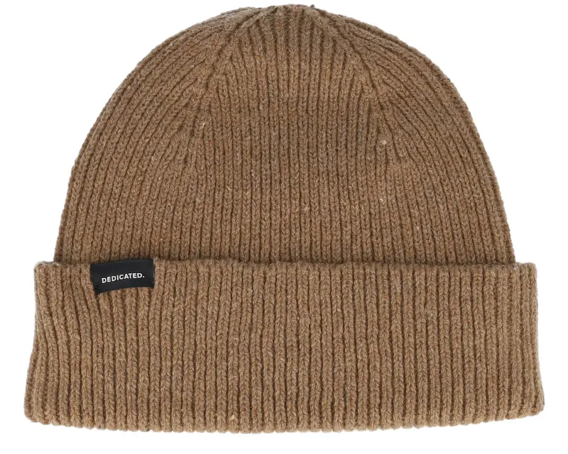 Dedicated Beanie Hemavan Wool Camel Brown Cuff online