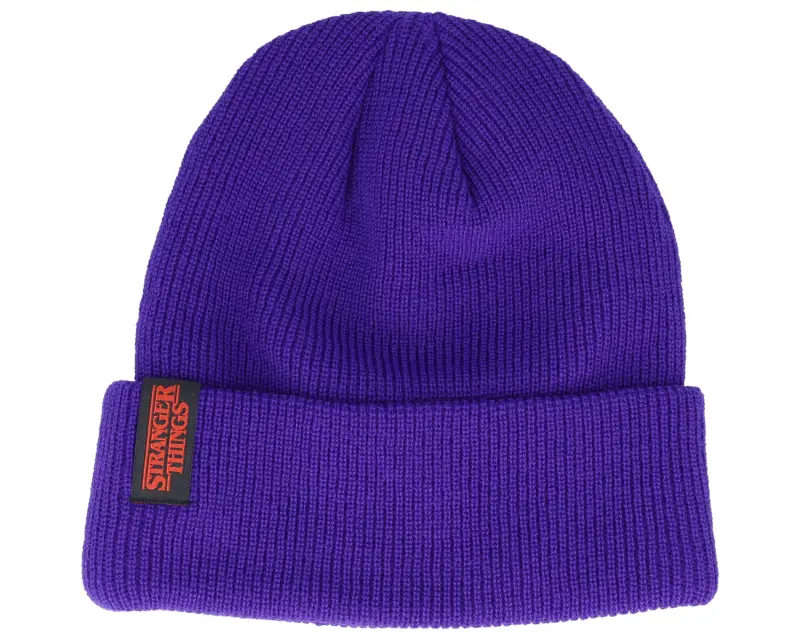 Difuzed Stranger Things Turn-up Beanie Purple Cuff online