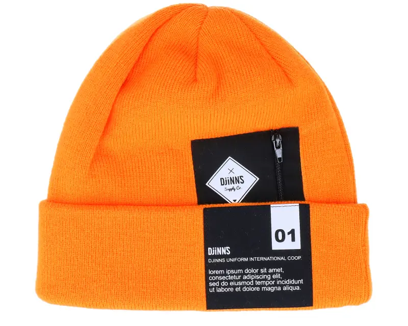 Djinns Basic Beanie Lorem Pocket Orange Cuff online