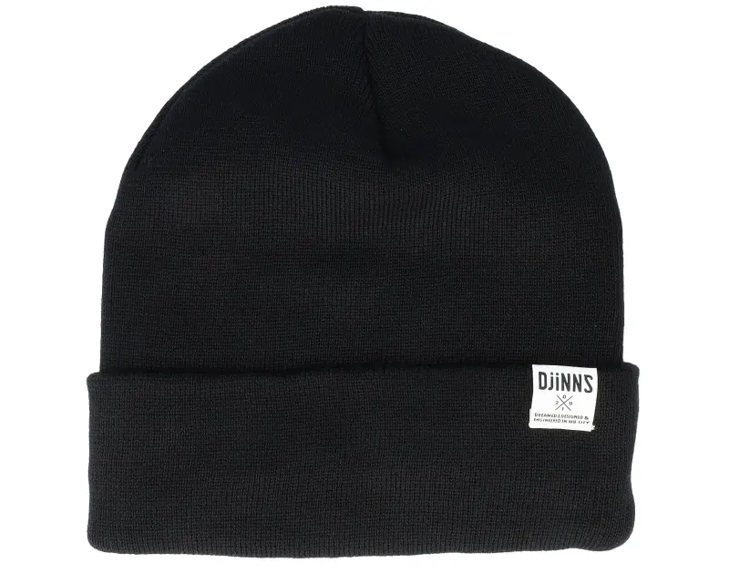 Djinns Basic Beanie Recycled Yarn Black Cuff online