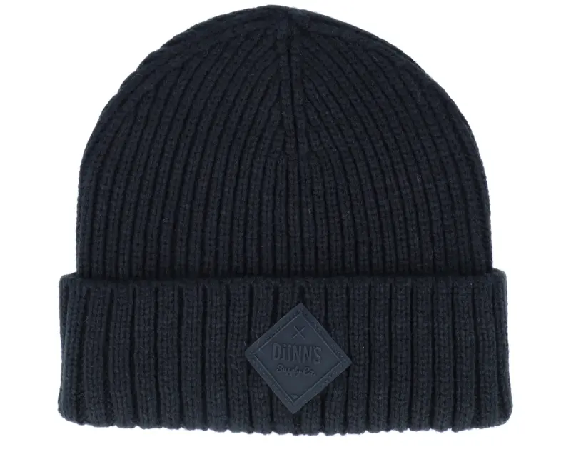 Djinns Basic Beanie Rubber Rib Black Cuff online