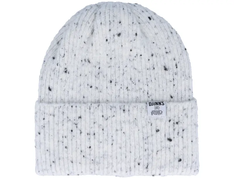 Djinns Basic Beanie Spotted Knit-Off White/Black Cuff online