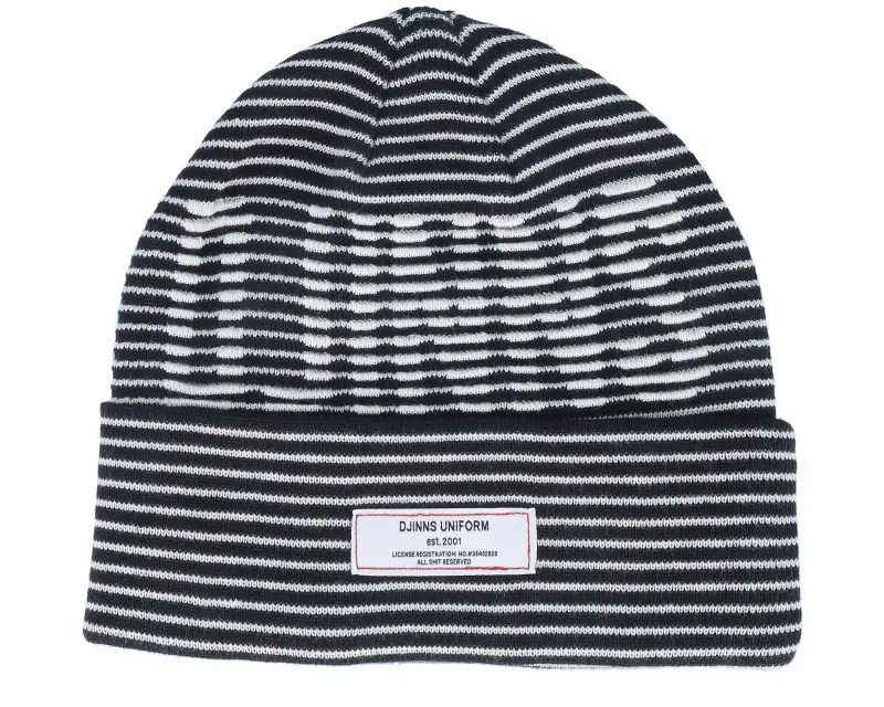Djinns Basic Beanie Stripeshadow Black/White Cuff online