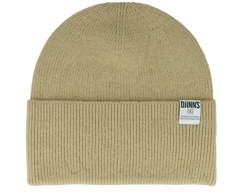 Djinns Basic Beanie Wool Beige Cuff online
