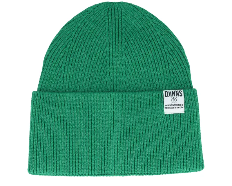 Djinns Basic Beanie Wooly Knit Kelly Green Cuff online