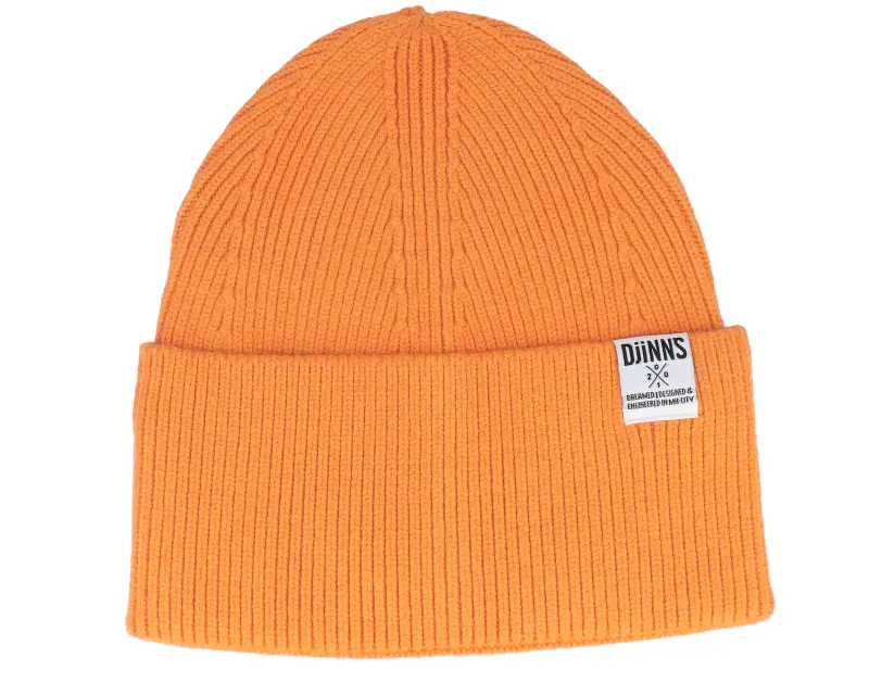 Djinns Basic Beanie Wooly Knit Orange Cuff online