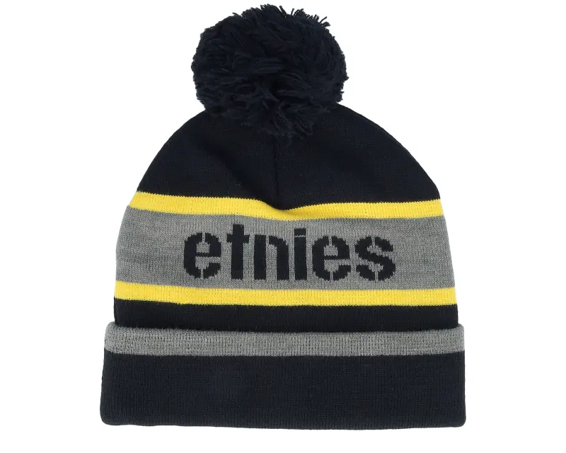 Etnies Stencil Beanie Black/Yellow Pom online