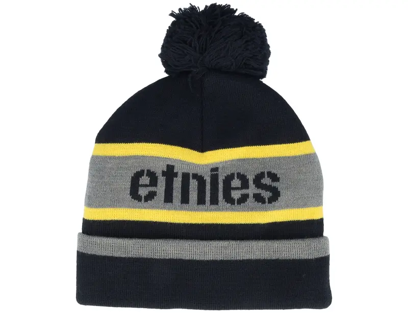 Etnies Stencil Beanie Black/Yellow Pom online