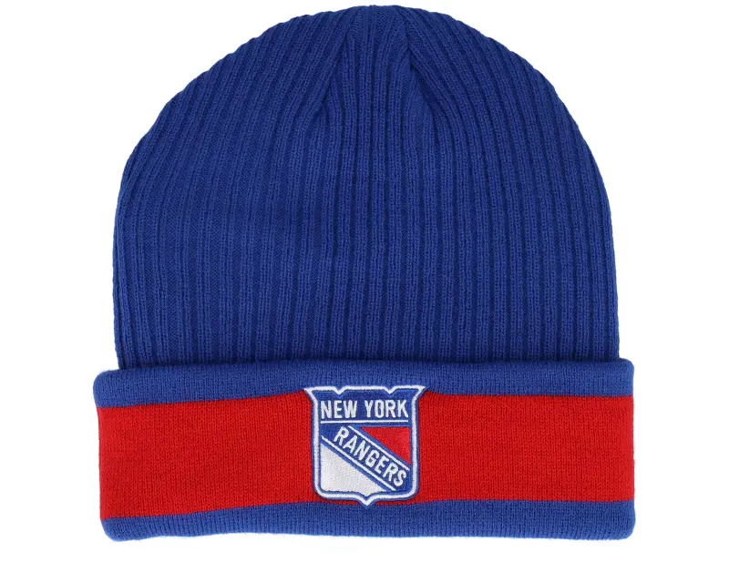 Fanatics New York Rangers Beanie Deep Royal/Red Cuff online