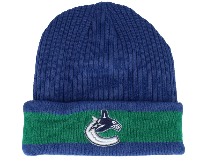 Fanatics Vancouver Canucks Beanie Blue/Kelly Green Cuff online