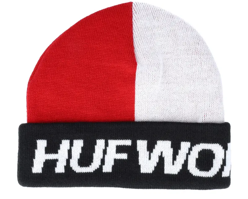 HUF Street Block Beanie Red/White Cuff online