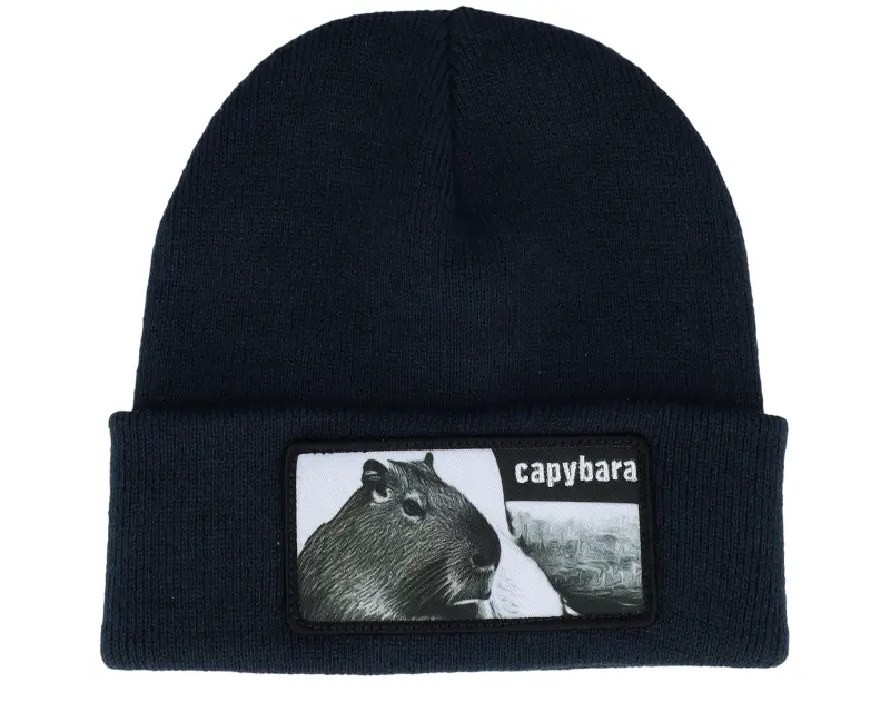 Iconic Capybara Sofa Beanie French Navy Cuff online