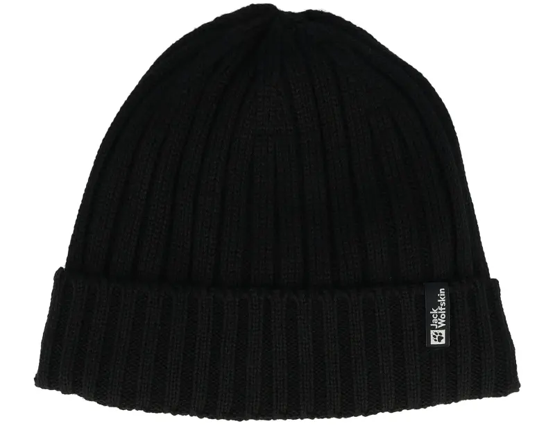 Jack Wolfskin Rib Knit Beanie Black Cuff online