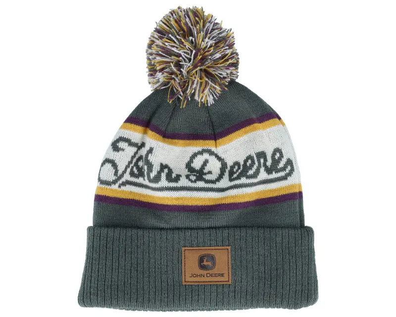 John Deere Beanie Sage/Ivory/Purple Pom online