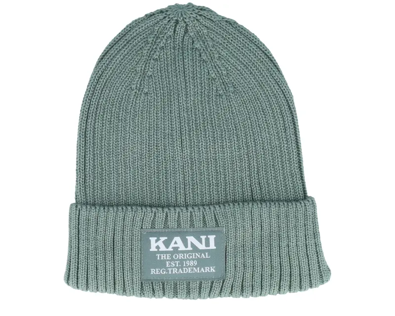 Karl Kani Woven Retro Classic Beanie Dusty Green Cuff online